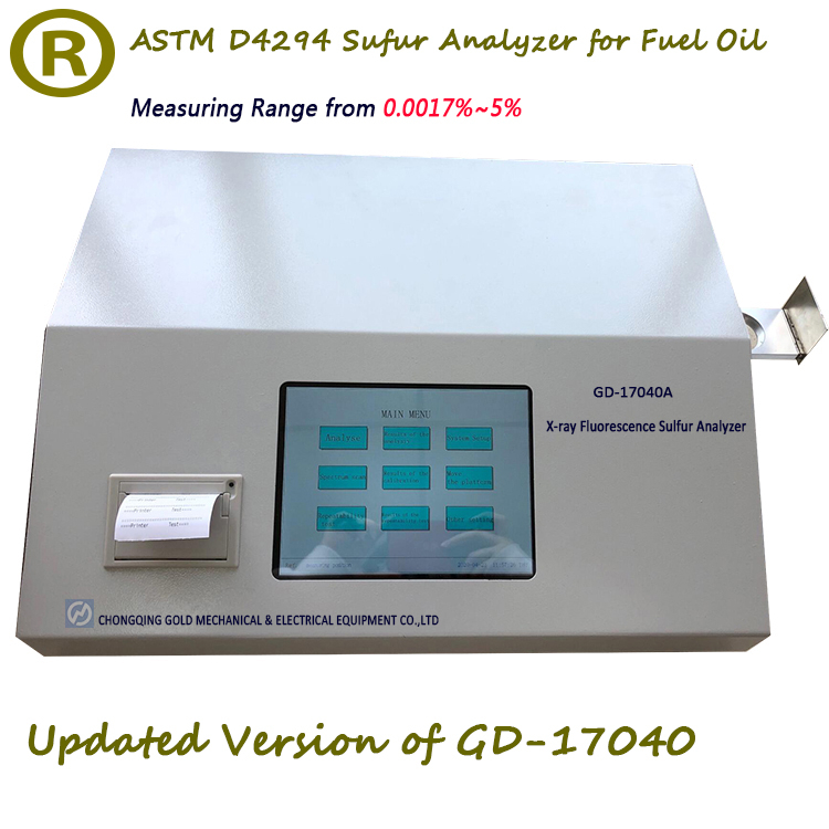 GD-17040A شاشة اللمس الأوتوماتيكية XRF الكبريت في محلل الزيت